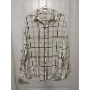 Jachs Girlfriend Womens XL Plaid Button Down Shirt Long Sleeve Classic Fit Top